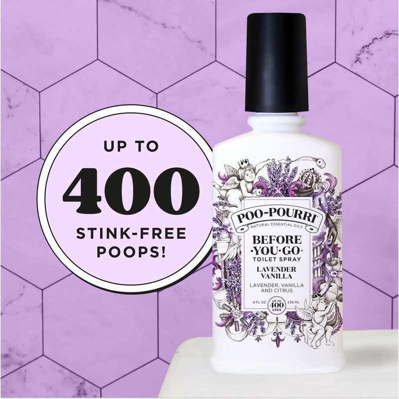 Poo-Pourri Before-You-Go 8oz Air & Toilet Freshener Lavender Vanilla Spray