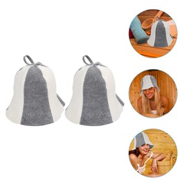 TOVINANNA Sauna Hat Pack of 2 Felt Bath Hat Banja Cap Made of Russian Wool Breathable Vaporarium Hat with Loop Bath Accessories for Men and Women Sauna Shower Bath Steam (Black White)