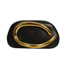 RomanticDesign Women Trendy PU Leather Evening Clutch Chic Decor Handle Party Prom Wedding Shoulder Bag, Black