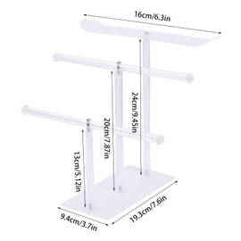 hongmo Haarreif Ständer Haarbandhalter Acryl Stirnband Organizer Haarschmuck Organizer Clear Stand für Mädchen Haarreifen Ständer 3 Ebene Klarer Stirnbandhalter