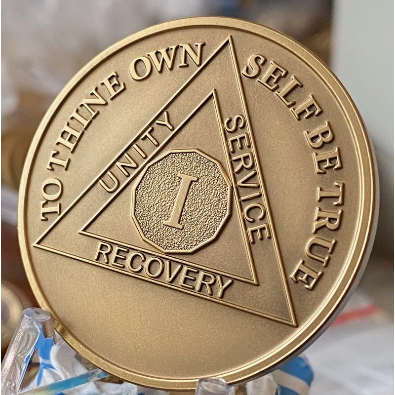 RecoveryChip 1 Year AA Medallion Large 1.5 Inch Heavy Premium