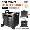 Black Folding Utility Cart with Wheels - Collapsible Rolling Teacher
