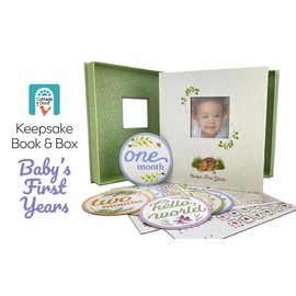 Baby's First Years Keepsake Memory Book for Boys and Girls – Timeless First 3 Year Baby Book & Box – Gender Neutral Baby Journal Scrapbook or Photo Album - A Milestone Book from Birth to Age 3