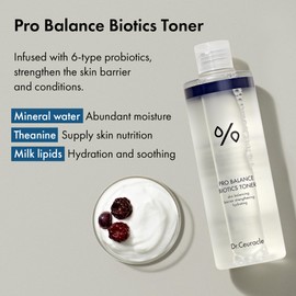 Dr.Ceuracle Pro Balance Biotics Toner - pH Balance Hydrating Daily Toner for Face, Fragrance-Free Korean Skincare Facial Toner with 6-Probiotics, Theanine, Milk Lipids (300ml / 10.14 fl. oz.)