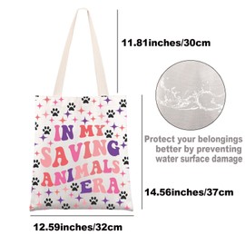 JNIAP Veterinary Tote Bag Vet Tech Gifts In My Saving Animals Era Gifts Animal Rescue Adopt Foster Gifts, In My Saving Animals Tb, Large