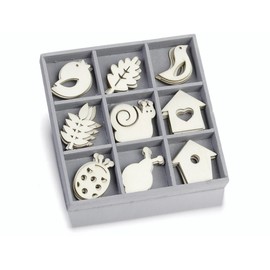 cArt-Us Box with Wooden Ornaments Snail Birdhouse 10.5x10.5cm, Wood, Natural