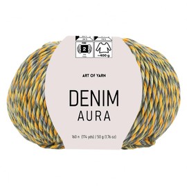 Art of Yarn DENIM AURA Multicolor Sport Yarn Fine(2) 55% Cotton,45% Poliacrylic,Total 100g(3.52 Oz)320m(348 Yds) Soft & Smooth for Crocheting, Knitting, Amigurumi Baby Blankets, garments 2 Skein 99610
