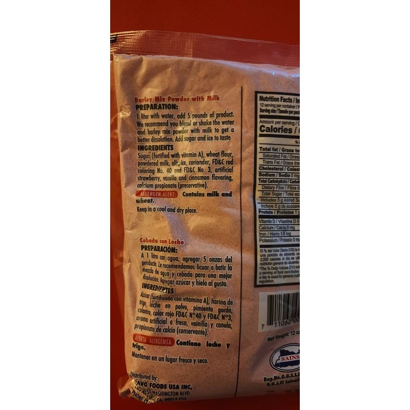 PERLA 2 PACK PERLA HORCHATA AND BARLEY FLOUR WITH MILK/HORCHATA