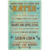 Weatherproof Cat Sign, Funny Saying, Cat Decorative Tin Sign, Weatherproof