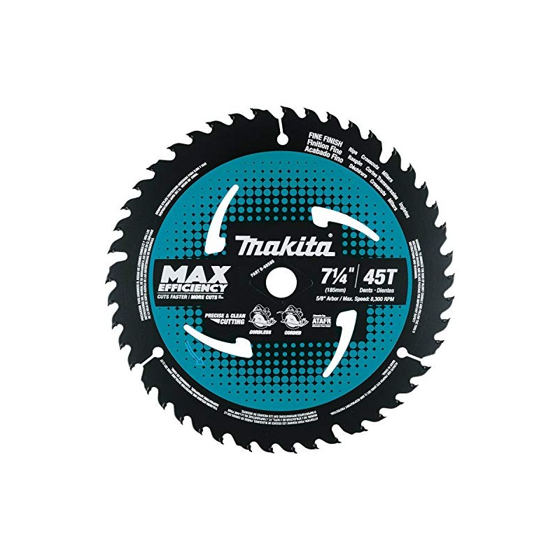 Makita B-68585 7-1/4" 45T Carbide-Tipped Max Efficiency Saw Blade, Fine
