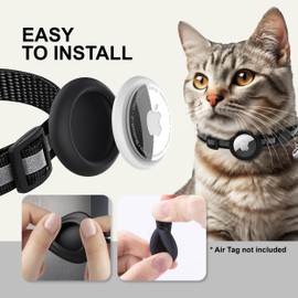 4 Pack Breakaway Cat Collars for Airtags, Reflective, Waterproof, Safety Buckle, Removable Bell, Adjustable Fit, Cat Collar Airtag Holder for Girl and Boy Cats, Kittens (Pink)