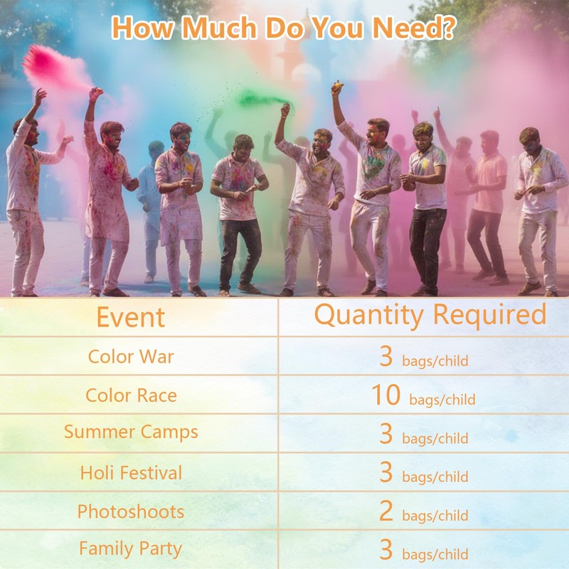 10 Vibrant Colors Holi Color Powder