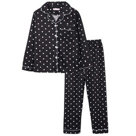 LAIYUTING Women's Cotton Cute Pajamas Girls Long Sleeve Tops+Pants with Pockets Polka Dot Casual Lounge Wear