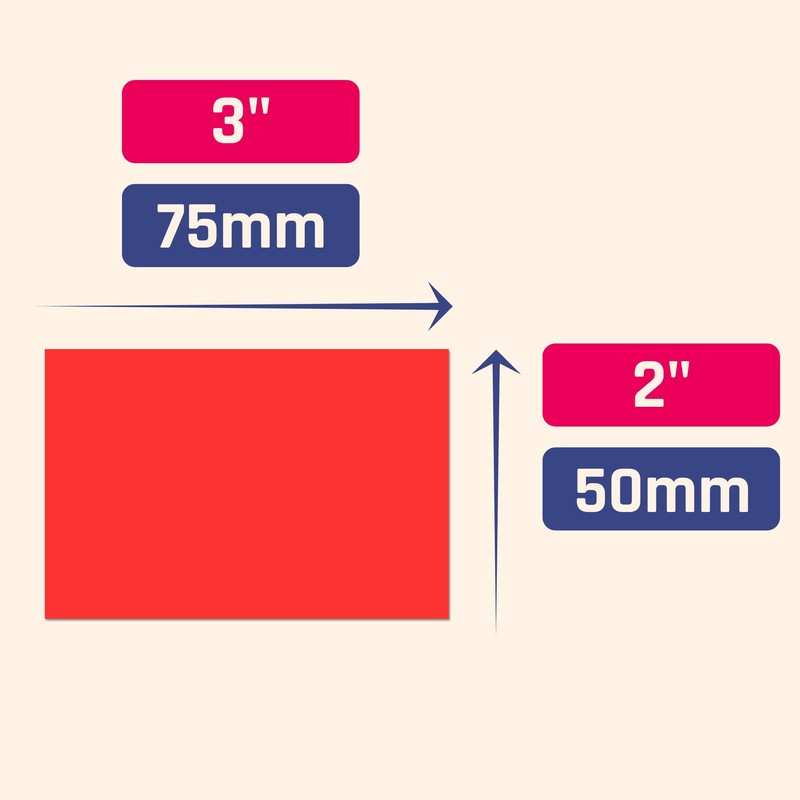 1000 Pack, Coloured Stickers Sticky Labels, 7.5 x 5 cm