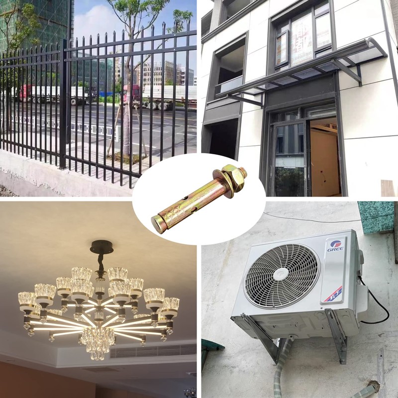 12 PCS M8*60mm Expansion Bolts,Hex Bolt Sleeve,Concrete Anchor (M8*60mm, 12)