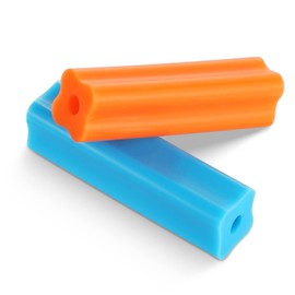 B Rush Medical Grade Silicone Chewies For Invisalign Aligners, Soft And Medium Aligner Tray Seaters, Orthodontic Munchies Teeth Chompers Blue/Orange Unscented with Aligner Removal Tool (10 Packs)