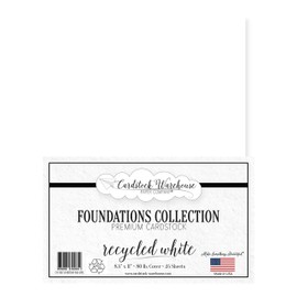 Cardstock Warehouse Foundations 100% Recycled White - 8.5 x 11" - 80 Lb. / 215 Gsm 100% Recycled Premium Cardstock Paper - 25 Sheets