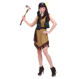 Ladies Indian Woman Costume Large UK 14-16 for Wild West Cowboy Fancy Dress