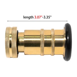 Brass Fire Hose Nozzle, 1-Inch NPSH/NPT Thread, 100 PSI, Fog & Straight Stream Modes, Adjustable Fire Hose Nozzles for Firefighting and Gardening