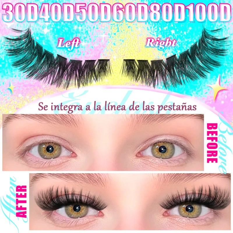 30d+40d+50d+60d+80d+100d Kit Extensiones Pestañas Diy Lash