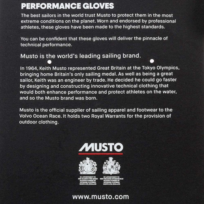 Musto 2018 Essential Sailing Long Finger Gloves in Black -