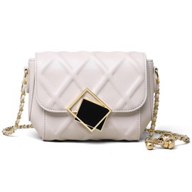 Bearneko Women's Shoulder Bag, Crossbody Bag, Genuine Leather, Mini Bag, Shoulder Bag, Mini Shoulder Bag, Crossbody Bag, Small Bag, Small Bag, Pochette, Cute, Mini, Small, Lightweight, white