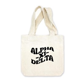 sockprints Mod Design Alpha Xi Delta Mini Tote Bag - Gift Tote Bags for Sorority - Mini Goodie Bag - Sorority Gift Bag