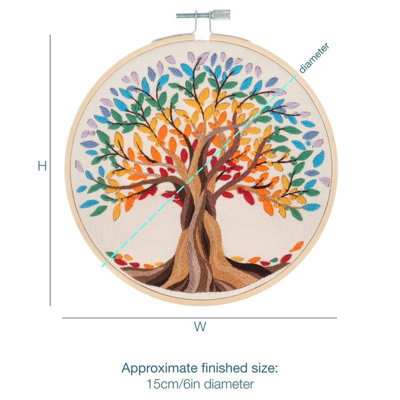 Trimits Embroidery Hoop Kits - 15cm 6” Beginner Starter Set,