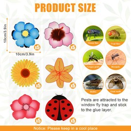 Flintronic Pack of 30 Window Fly Trap, Fly Bait for Windows, Fly Trap Indoor, Effective Fly Trap Indoor, Fruit Fly Trap Kitchen