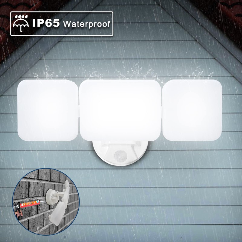EMANER Outdoor Motion Sensor Flood Light, 100-130V Corded, 45W 4500lm