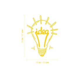 Vinyl Wall Art Decal - Idea Bulb Light - 24" x 18" - Trendy Creative Desgin Design Sticker for Children Bedroom Home Baby Nursery Daycare Kids Room Decor
