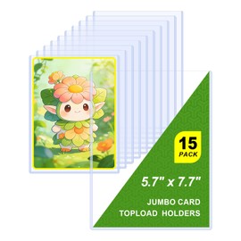 5x7 Toploader for Jumbo Cards - Perfect Fit for 5.4" x 7.5" Oversized Cards, Clear Rigid Hard Plastic Sleeves for Collectible Trading Cards, Photo Protectors -15 Pack