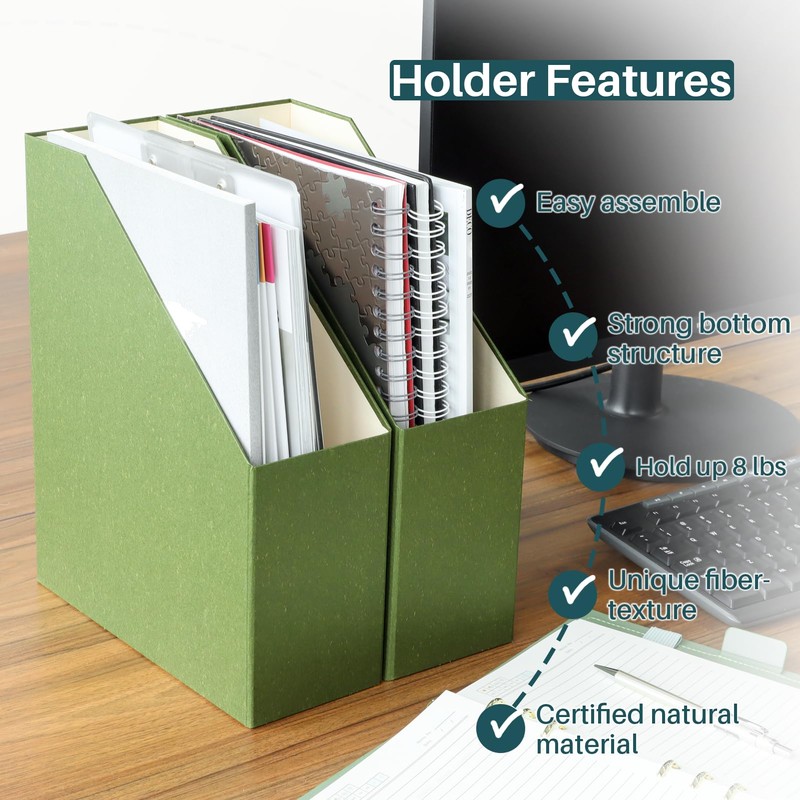 LifeSto Magazine Holder - File Holder and Desk Organizer, Cardboard
