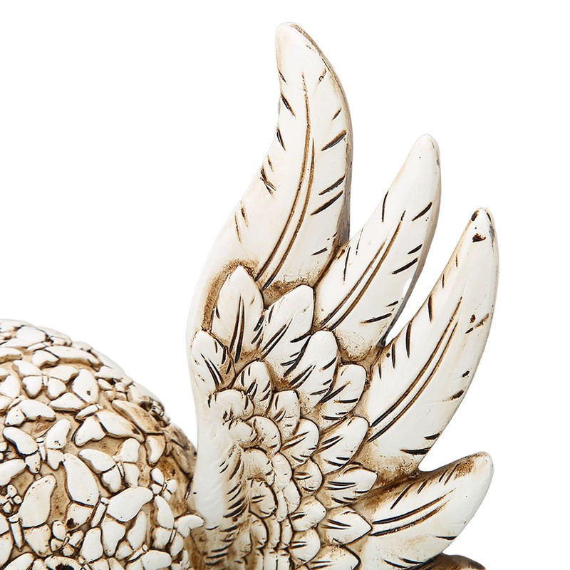 Skull Statue Butterflies Pattern Handcraft Exquisite Skeleton Head Statue with