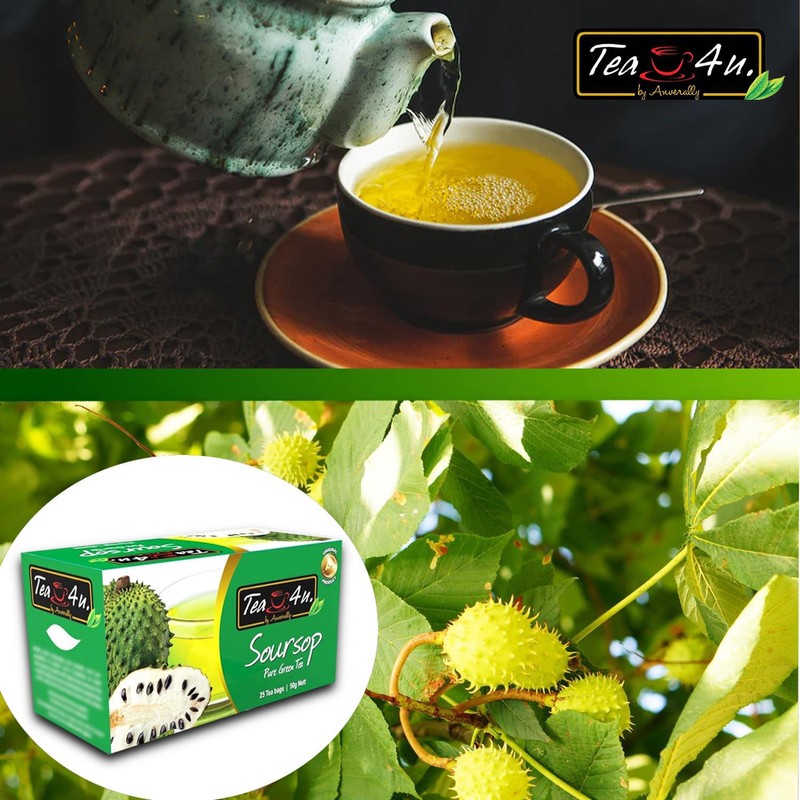 Tea4U Soursop Green Tea - Smooth Blend of Soursop Flavor