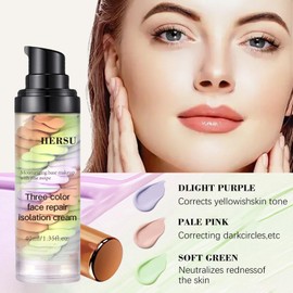 Facial sunscreen 3 Color Isolation Cream - Face Sunscreen Moisturizer - Face Primer for Makeup - Color Cor rec ting Primer, Oil Control & Moisturizing Concealer Cream - No White Cast Sunblock