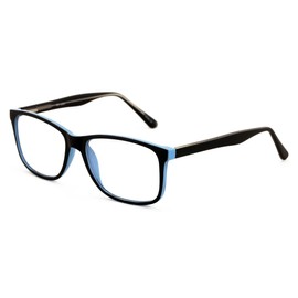 V.W.E. Men XL wide reading glasses clear lens optical reader Anti Blue Blocker UV 150mm (Full Reader - Blue, 3.00, x)