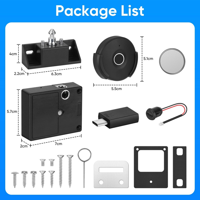 Fingerprint Remote Control Cabinet Lock, Fingerprint Remote Unlocking Within 10m,