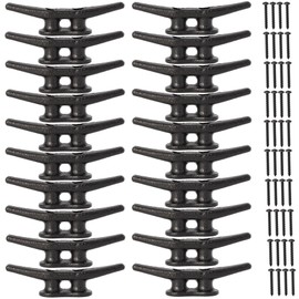 4 inch Electrophoretic Coated Black Dock Cleats Boat Cleats, Boat Dock Cleats Rope Cleat With Hardware Ideal for Boat, Decks, Piers for Tying up Boats,Marine Decor,Boat Ties,Cleats for Boat(20 Pack)