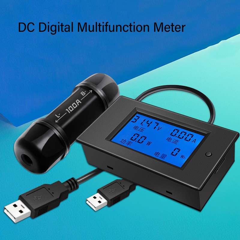 Battery Monitor Meter DC Digital Voltmeter Ammeter Power Meter for