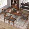 HOMCOM 63"-47" Expandable Dining Table for 4-6 People, Farmhouse Extendable