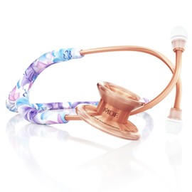 MDF Monet RoseGold MD One Epoch Lightweight Titanium Stethoscope, Adult, Monet Tube, Rose Gold Chestpieces Headset, MDF77TMORG+ Travel Case