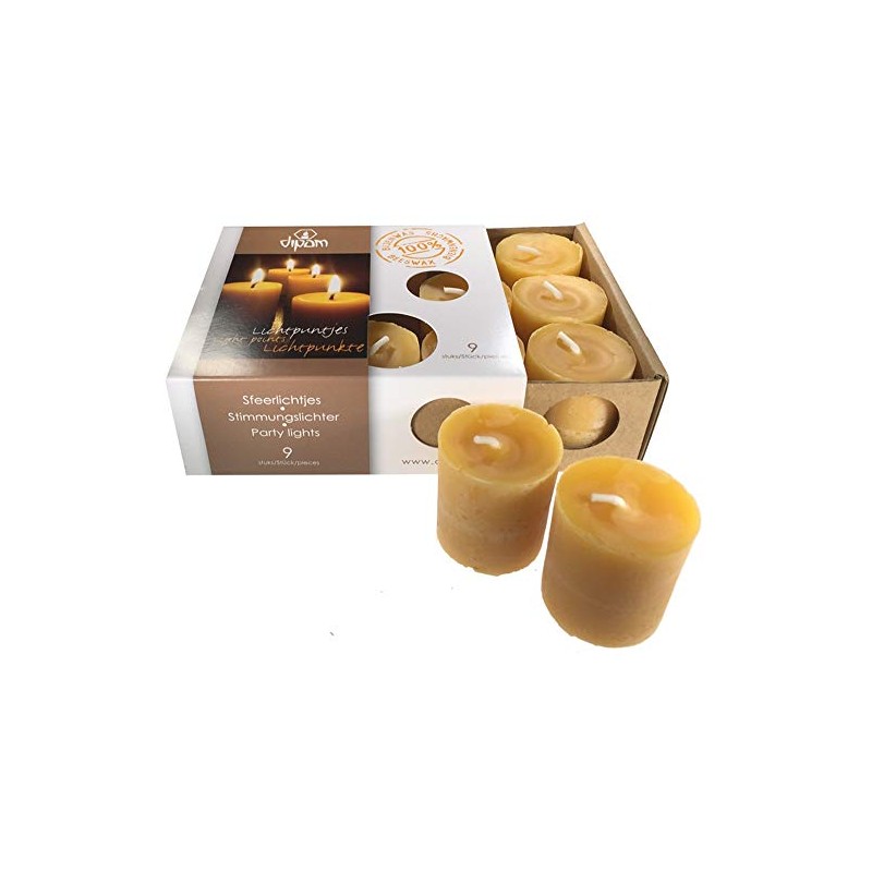 ディパン dipam キャンドル みつろう ろうそく 100% 純粋 蜜ろう パーティーキャンドル 9ヶ入り