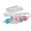Maternity sash handmade flower sash for baby shower (Pink blue)