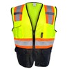 Fierce Safety SU200G Surveyors Class 2 Green Vest with Orange