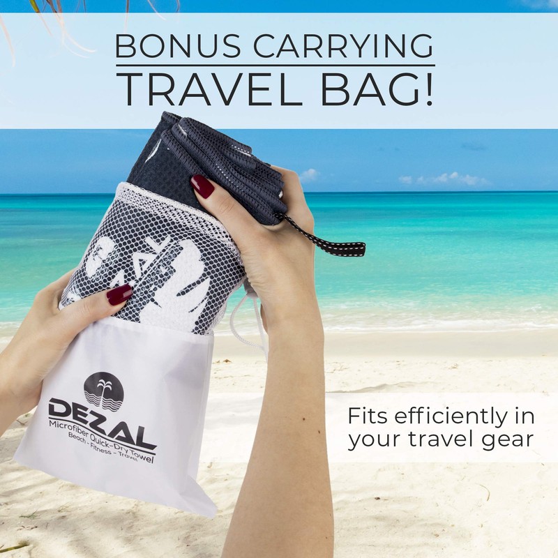 DEZAL Premium Microfiber Compact Sand Free Beach Camping Fitness Travel