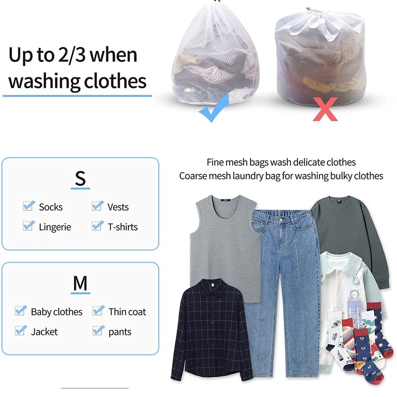 MEDILOE 2 Pcs Drawstring Laundry Bag, 60 x 90 cm