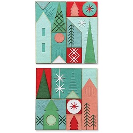 Sizzix Thinlits Cutting Dies Set, 27 Pack Holiday Blocks by Tim Holtz | 666335 | Wafer-Thin Metal Cutting Dies for Scrapbooking, Embossing, Journaling, Plastic Paper, Silver, One Size