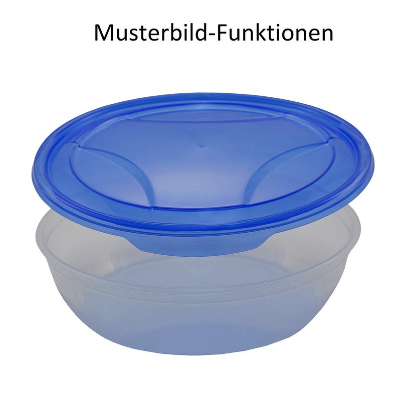 Pack of 3 Round Food Storage Containers Transparent Plastic with