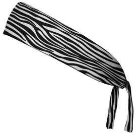 Zebra Black & White Elastic Tie Running Fitness Headbands Made In USA